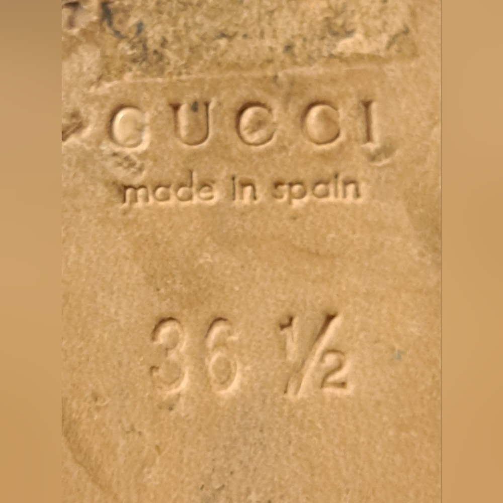 EUC RARE Vintage Y2K Gucci Platform Boho Jute & Silk Wedge Espadrille Shoe SZ 6 - Picture 8 of 10